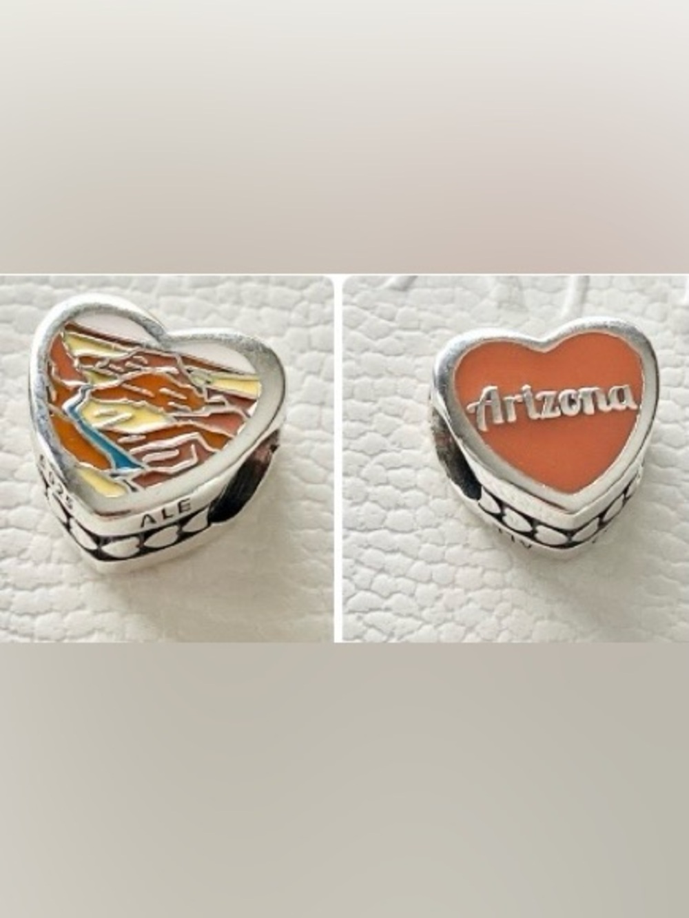 NEW !!Authentic Pandora Sterling Silver “Arizona State” Double Sided Charm